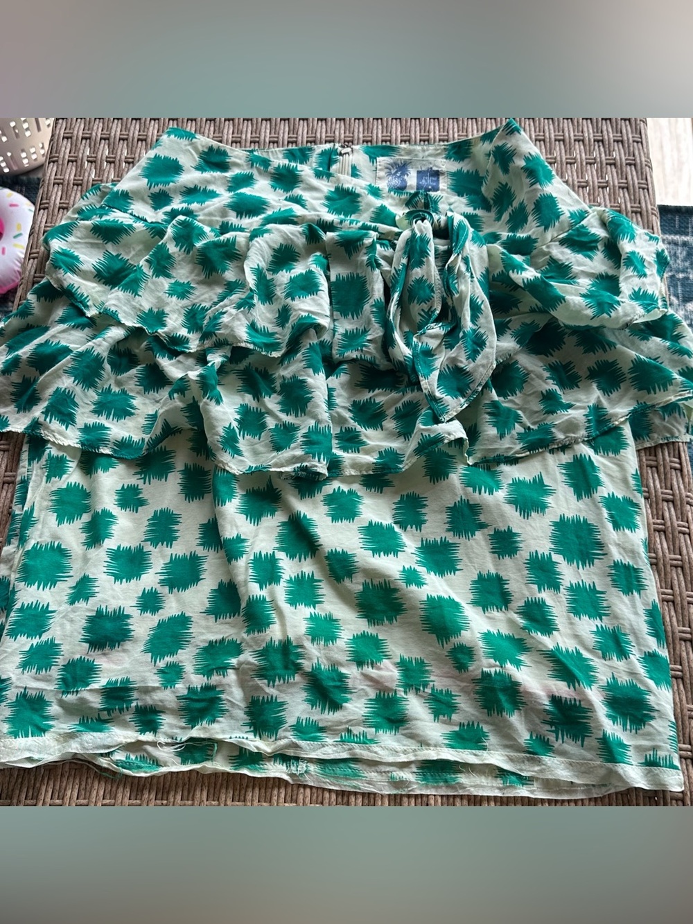 Edme & Esyllte Anthropologie Ruffle Tie Front Skirt Size 2